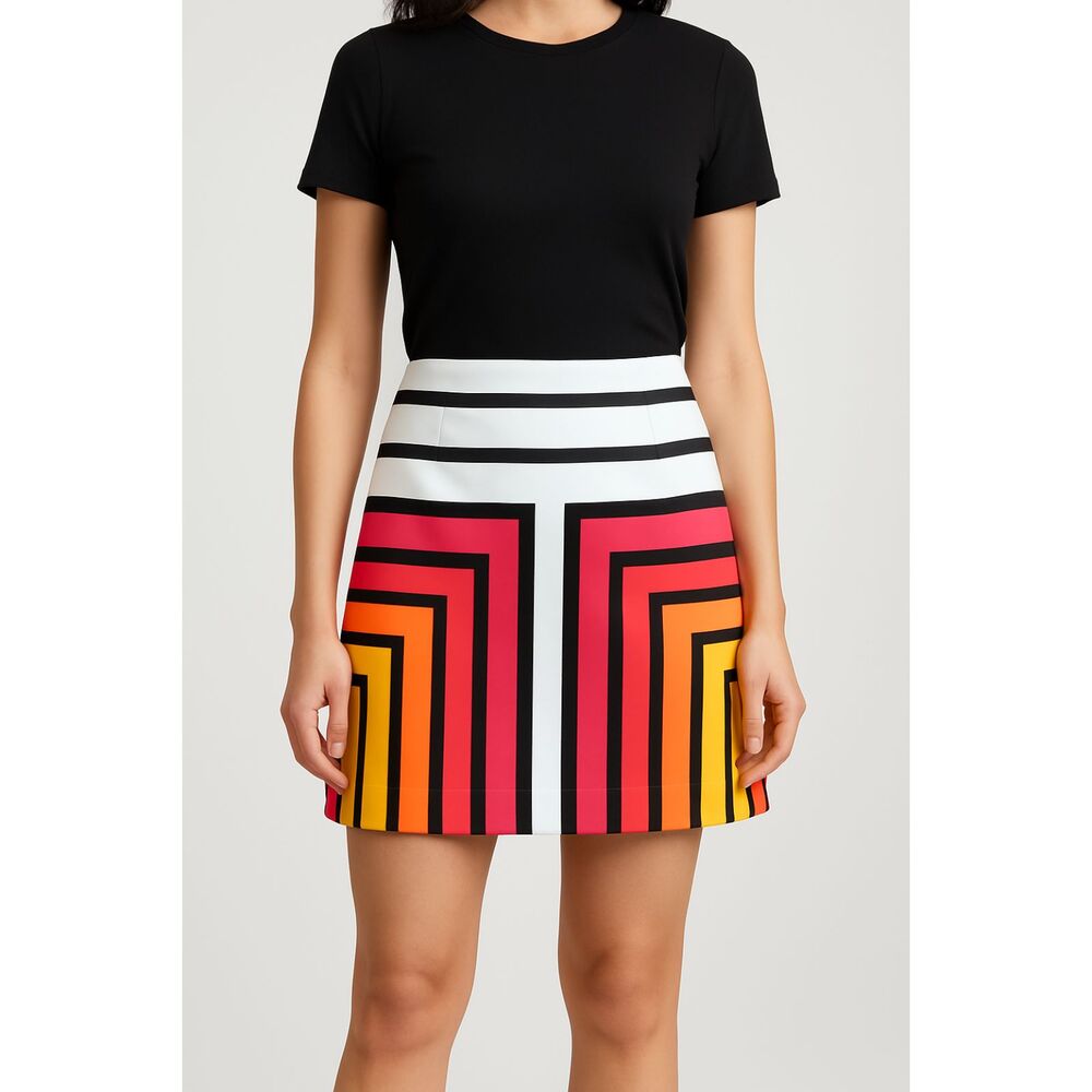 Worthington Stripe Color-block Mini Skirt 4
